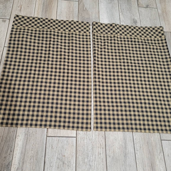 VHC Brand Mayflower Mkt black check pillow case set std country primitive EUC - Picture 9 of 10